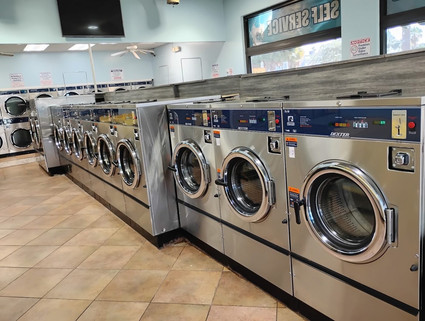 Inside Good Way Laundromat — a row of clean, modern washing machines